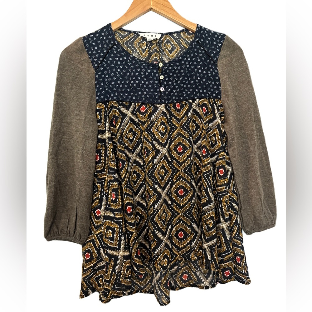 THML Women’s Mixed Media 3/4 Sleeve Top Size XS